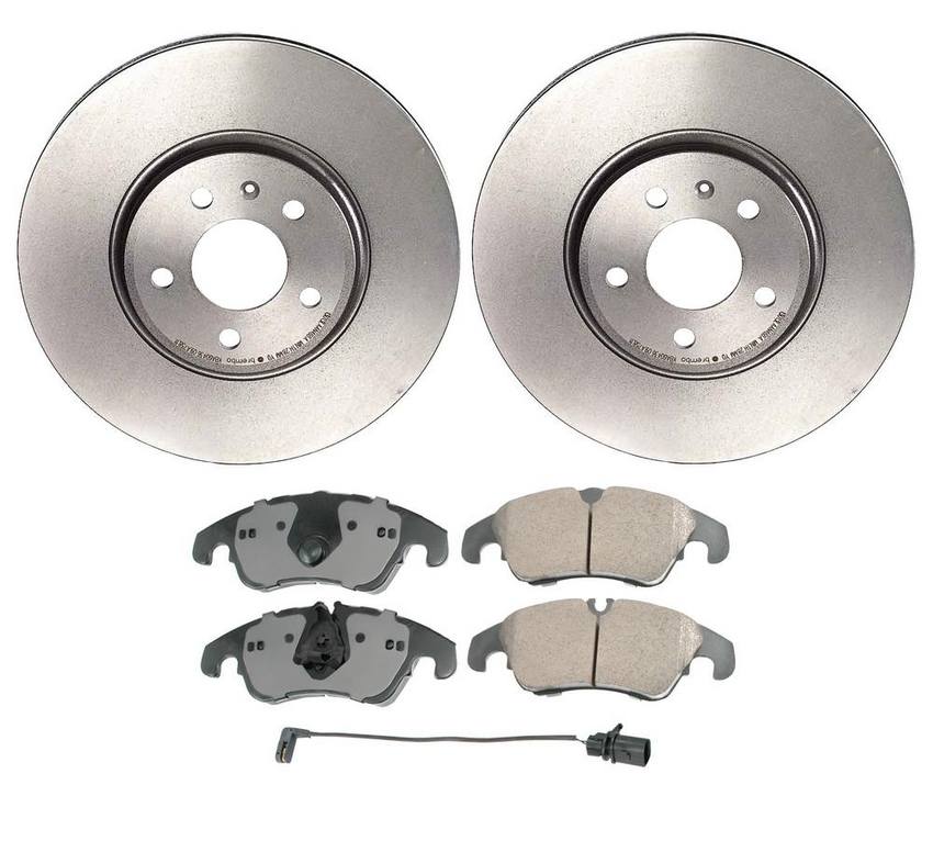 Audi Disc Brake Pad and Rotor Kit - Front (320mm) (Ceramic) (EURO) 8R0698151A - Akebono Euro Ultra-Premium 4115228KIT